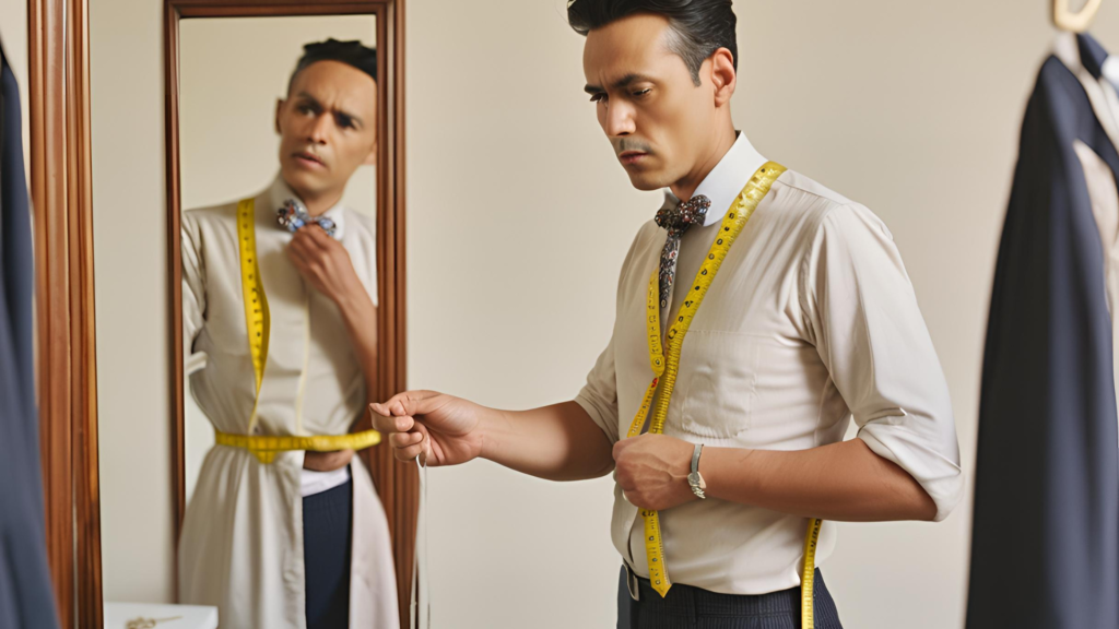 accurate body measurements for a tailored suit.